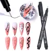 Nagel Gel Schwarz Nail art Graffiti Stift Für 3D Nail art DIY Polnischen Stift Farbe Liner Stifte Maniküre Nagel Design malwerkzeuge 230706