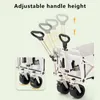 Handkarren Trolleys Outdoor Camping Vliegtuigen Kar Opvouwbare Hand Duwen Camping Trailer Trekstang Achter Wagon Winkelwagen voor Camping Picknick Trolley 230706