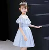 Robe de fille Red Tulle Girls Elegant Wedding Flower Robe Princess Party Pageant Formal Holy Communion Vestido Summer Vêtements