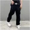 Men'S Jeans Mens Clothes Black Fashion Streetwear Embroidery Low Rise Baggy Denim Men Straight Hip Hop Jean Trousers Malemens Drop D Dhpdd