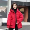 Casacos femininos com capuz grosso jaqueta acolchoada de algodão feminino 2023 curto inverno coreano solto puffer parkas roupas casuais roupas femininas