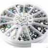 Nail Art Decoraciones Diy Wheel Tips Crystal Glitter Rhinestone 3D Nails Decoración Blanco Ab Color Acrílico Diamond Drill Drop Deliver Dhflw