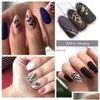 Stickers Decals Water Nail Decal Black Flowers Leaf Transfer Nails Art Decorations Slider Manicure Watermerk Folie Tips Drop Delive Dhxmj