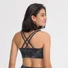 Sutiã esportivo feminino com bainha larga confortável para ginástica Esporte Bh nas costas Cross Strappy Fitness Sem fio Acolchoado Sutiã médio Sutiã