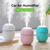 Humidificateurs Portable USB humidificateur d'air à ultrasons diffuseur d'huile essentielle purificateur de voiture fabricant de brume aromatique avec lampe LED lumière romantique