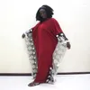 Abbigliamento etnico Dashikiage Abito in pizzo africano con maniche a pipistrello Abito da sera musulmano Mama Party