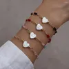 Pulseras con dijes 2023, pulsera con letras de corazón de concha a la moda, cadena inicial de A-Z clásica con temperamento para mujer, regalo de joyería