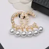 Famous Design Luxury Designer Brooch Women Letter Pearl Pendant Brooches Suit Pin Gold Plated Fashion Jewelry Clothing Decoration Accessories 20Style