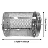 BBQ Grills Stainless Steel Round Rotisserie Basket Universal Grill Spit Rod Flat 360 Degree Rotation Mesh 230706