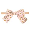 Vintage Flowers Pattern Bows Toddler Hairband Cute Print Cotton and Hemp Bowknot Elastic Headband Kids Hair Accessories