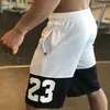 Heren Shorts Mannen Sportkleding Gym Heren Sport Running Shorts Nummer 23 Letter Basketbal Shorts Sport Rits zak Workout Shorts Training 230707