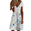 الفساتين غير الرسمية الأساسية للنساء 3D طباعة فستان الأزهار الصيف قصير الأكمام