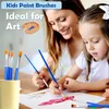 Stylos de peinture 100 pièces pinceaux ensemble pour enfants acrylique avec plat rond pointu artisanat aquarelle huile 230706