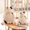 Wypchane zwierzęta pluszowe 45 CM leniwy gruby siedzący kot i 60 CM leżąca lalka jak prawdziwy rozmyty Kawaii pluszowa zabawka realistyczny kot i wypchane zwierzę L230707