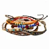 Link Bracelets LW Spain Exotic Wind Restoring Ancient Ways Braided Leather Cord Pattern Children Hand Rope Scale M Bead Bracelet