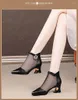 Chaussures habillées femmes pompes 2023 été talons hauts dames travail cuir creux maille sandales femme chaussure Zapatos Mujer