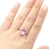 Cluster Rings 14x10mm Gorgeous London Blue Topaz Pink Kunzite Women Daily Wear Silver Wholesale Drop