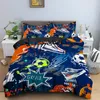 Ensembles de literie dessin animé couleur Football Graffiti impression numérique pour enfants et adultes abstrait Art déco vers le bas couverture de lit taie d'oreiller
