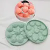 Ice Cream Tools 9 Holes Rose Flower Silicone Ice Mold Kitchen Accessories Reusable Peach Shape Ice Cube Tray with Lid Ice Mould Ice Ball Maker 230707