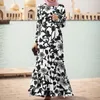 Odzież etniczna nieregularne obszycie luźna, długa sukienka dubaj turcja Abaya hidżab Sundress ponadgabarytowych kobiet rękaw muzułmański Kaftan Maxi sukienki