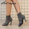 Boots Ladingwu New Army Green Suede Latin Dance Boots Ladies Salsa Tango Dance Shoes Indoor Sports Dance Shoes Ballroom Dance Shoes