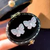 Orecchini a bottone Colore argento Farfalla Piercing all'orecchio Matrimonio per le donne Fantasia Accessori da indossare tutti i giorni Gioielli alla moda