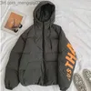 Męskie parki puchowe nowa kurtka zimowa mężczyźni Parka nadrukowane litery chleb Streetwear płaszcz bąbelkowy Manteau Homme Hiver płaszcz odzież męska 50nx75 Z230711