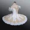 Blanc Or Fée Poupée Pancake Plateau Performance Tutus Femmes Classique Ballet Costumes De Scène Adulte Professionnel Ballet Tutu225z