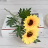 Fiori decorativi Girasole finto Gambo lungo Seta Decorazioni finte per esterni Casa Matrimonio Festa di compleanno Singolo sfuso Giallo