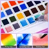 Målning pennor meiliang 48 färger akvarell färguppsättning 36 standard färg 12 glitter bärbar metalllåda med gratis borste för nybörjare 230706