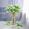 الزهور الزخرفية 10 حزم مصطنعة النباتات الخضراء ديكور الزفاف ترتيبات ديي ليلي مركزية البلاستيك الوادي