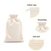Other Event Party Supplies 50pcs 100% Cotton Drawstring Bags Rustic Cotton Muslin Gift Bags Xmas Wedding Favors Sack Jewelry Packaging Bag Accept Customize 230706