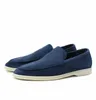 Summer luksusowe męskie buty lp mokasyny płaskie niska zamszowa krowa skóra Oxfords Lorospiana Moccasins Walk Comfort poślizg na gumowych bokach z pudełkiem EU35-46