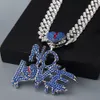 Hiphop Cristal NO LOVE Pendentif Colliers Hommes Femmes Iced Out Cubain Miami Chaînes Argent Or Bijoux Diamant Hip Hop Cristal N030