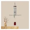 Pendants Home Pine Metal Small 6 Tube Thérifuge Nordique Nordique Pastoral Aluminium Tube Balcon Decoration Porte Gift Rising Wins Chimes Outd Dhczx