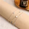 Enkelbanden Persoonlijkheid Gouden Enkelketting Voor Vrouwen Liefde Kruis Strass Multi-layer Wilde Voet Accessoires Boheemse Mode-sieraden