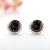 Ljuskrona SACE GEMS Sterling Sier 6mm Round Smoky Quartz Stud Earrings for Women Wedding Engagement Party Fine Jewets Gifts