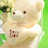 Stuffed Plush Animals I Love You Letters Print Love Heart Holding Big Teddy Bear Plush Stuffed Doll Girlfriend Gift 20 50cm Toy L230707