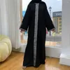 Odzież etniczna dubaj muzułmanki długa sukienka Maxi szata modlitwa z kapturem Abaya rozcięcia po bokach Ramadan islamska suknia Eid bliski wschód arabski Kaftan