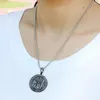 Pendentif Colliers Coran Islamique Collier Rond Simple Mode Femme Clavicule Chaîne Pièce Tempérament En Acier Inoxydable Bijoux Cadeau