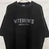 Koszulki męskie duże vintage, umyte stare flash wiertarki Vetements Limited T-shirt mężczyzn Mężczyźni VTM TEE TOP T230707