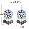 Boucles d'oreilles pendantes mode ethnique bohème gitane goutte boucle d'oreille secteur conception Boho bijoux gemme pièce gland pendentif pour femmes cadeaux