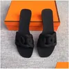 Tofflor Designer Lyx Sandal Dam Kedja Slides Sommar Gummi Stort huvud Mode Strand Sexiga Skor Platta Toppkvalitet Drop Delivery Ac Dhsty