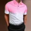 Męskie koszulki polo Vintage koszulki polo Gradient Kolorowy nadruk Kolorowe topy Moda letnia Odzież z krótkim rękawem Koszulki oversize