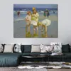 Paysage marin toile Art trois enfants sur la plage Edward Henry Potthast peinture à la main plage paysage oeuvre décor à la maison