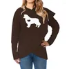 Kadın Hoodies Cartoon Border Collie Köpek Baskı Kadınlar Kawaii Femmes Bahar Sonbahar Kış Hayvan Lover Hediye Sweatshirt