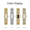 Montres-bracelets 2023 Shine Diamond Montre pour femmes avec bracelet en acier inoxydable or carré petites dames montre femme