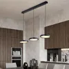 Lámparas de araña Modern Chrome Led Chandelier para comedor Cocina Tienda Bar Mesa de oficina 3 Diseño de luces Iluminación Lámpara colgante regulable inteligente