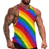 Hommes débardeurs LGBT arc-en-ciel débardeur mâle Gay Pride drapeau hauts frais été Gym motif sans manches gilets 3XL 4XL 5XL 230706