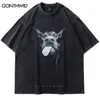 Herren T-Shirts Vintage Oversize T-Shirt Y2K Hip Hop Dobermann Hund Tier Grafikdruck Gewaschen Streetwear T-Shirt Harajuku Mode Lose Top 230706